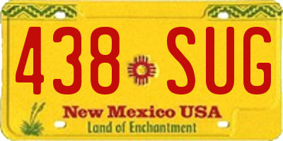 NM license plate 438SUG