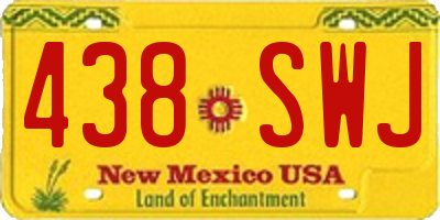 NM license plate 438SWJ