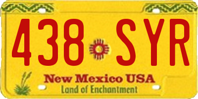 NM license plate 438SYR