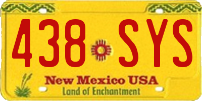 NM license plate 438SYS