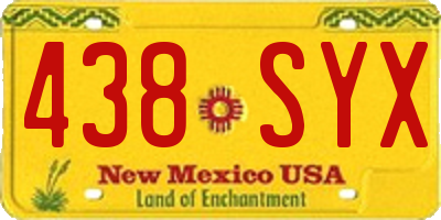 NM license plate 438SYX