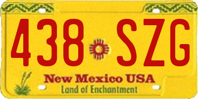NM license plate 438SZG
