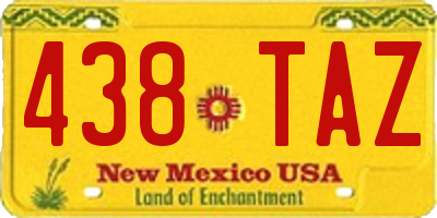 NM license plate 438TAZ