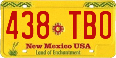 NM license plate 438TBO