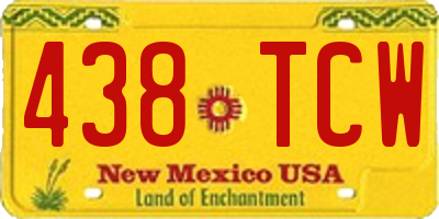 NM license plate 438TCW