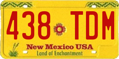 NM license plate 438TDM