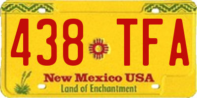 NM license plate 438TFA