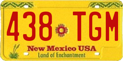 NM license plate 438TGM