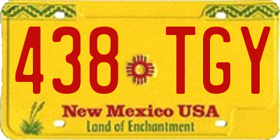 NM license plate 438TGY