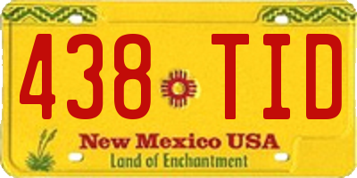 NM license plate 438TID