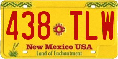 NM license plate 438TLW
