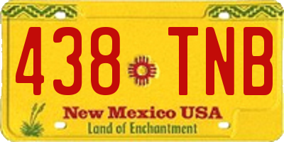 NM license plate 438TNB