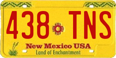 NM license plate 438TNS