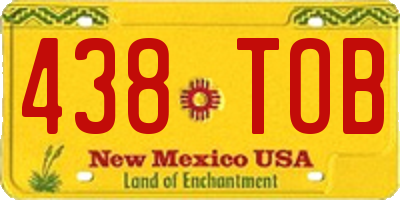 NM license plate 438TOB