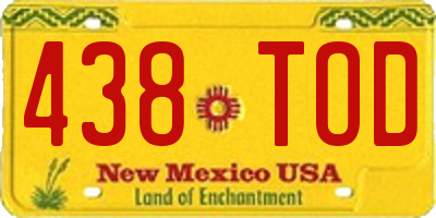NM license plate 438TOD