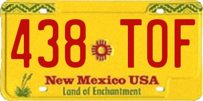 NM license plate 438TOF