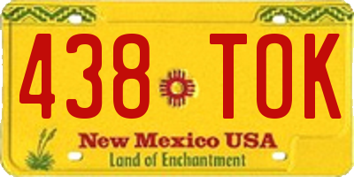 NM license plate 438TOK