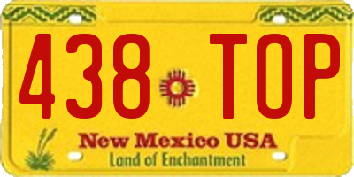 NM license plate 438TOP