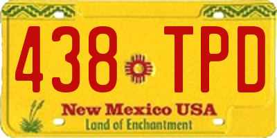 NM license plate 438TPD