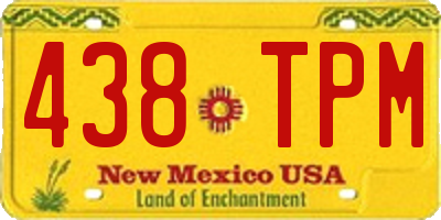 NM license plate 438TPM