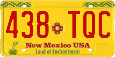 NM license plate 438TQC