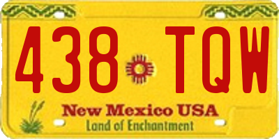 NM license plate 438TQW