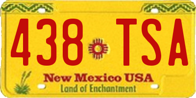 NM license plate 438TSA