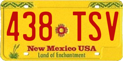 NM license plate 438TSV