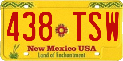 NM license plate 438TSW