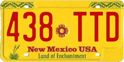 NM license plate 438TTD