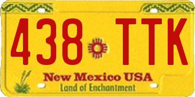 NM license plate 438TTK