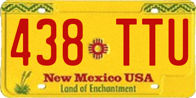 NM license plate 438TTU