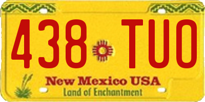 NM license plate 438TUO