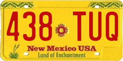 NM license plate 438TUQ