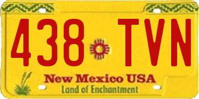 NM license plate 438TVN