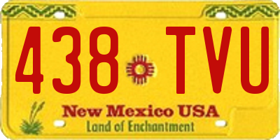 NM license plate 438TVU