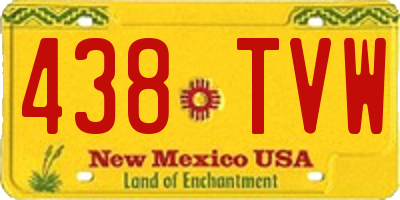 NM license plate 438TVW