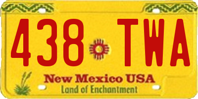 NM license plate 438TWA