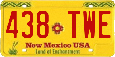 NM license plate 438TWE