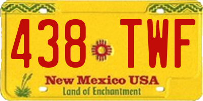 NM license plate 438TWF