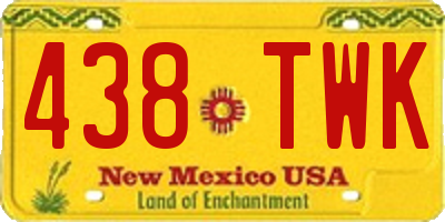 NM license plate 438TWK