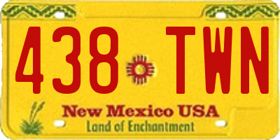 NM license plate 438TWN