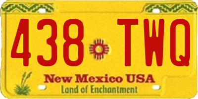 NM license plate 438TWQ