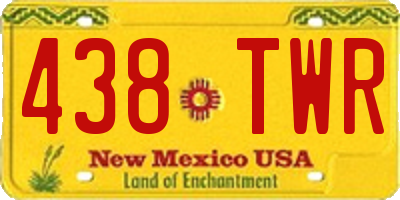 NM license plate 438TWR