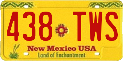 NM license plate 438TWS