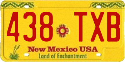 NM license plate 438TXB