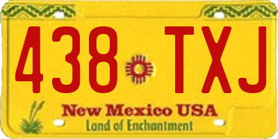 NM license plate 438TXJ