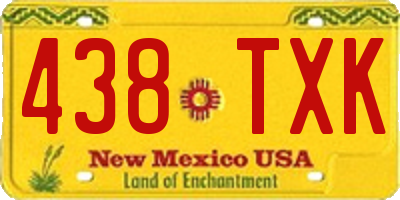 NM license plate 438TXK