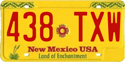 NM license plate 438TXW