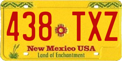 NM license plate 438TXZ